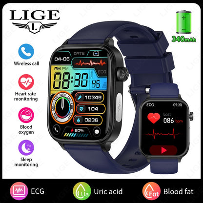 Smartwatch 2025 Novo ECG+PPG Feminino Monitor de Frequência Cardíaca Lipídios Sanguíneos Ácido Úrico Saúde Menstrual Rastreador Inteligente Para Android iOS