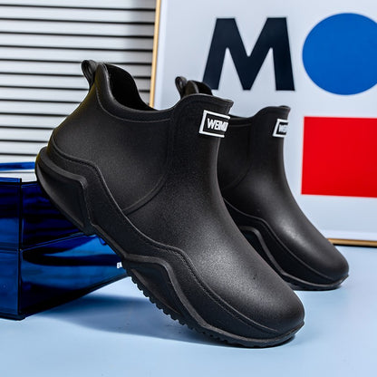 Men's and women's same short rain boots, couple's low cut anti slip water shoes, PVC wear-resistant rain boots, garden water boo