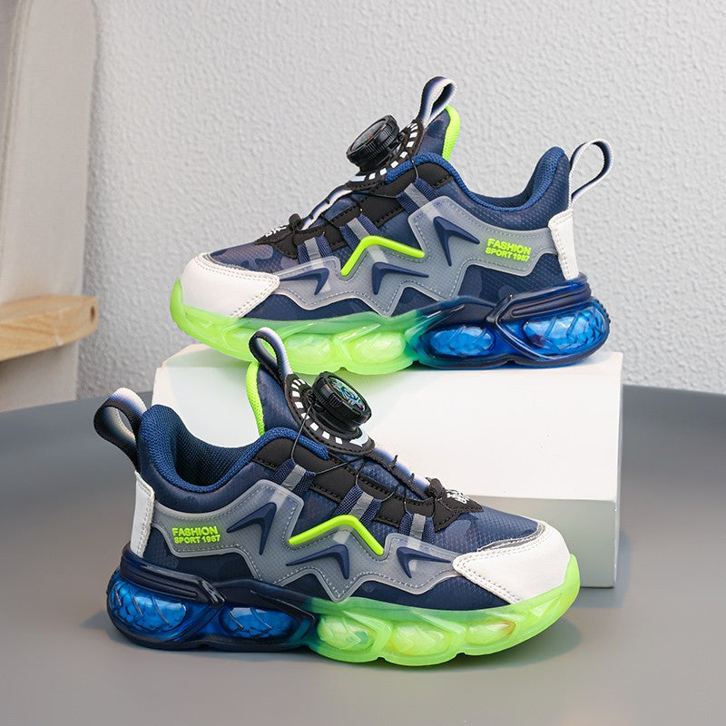 New Children's Leather Casual Shoes For Boy Girls Outdoor Running Sneakers Breathable Mesh Kids School Walking Sport Non Slip