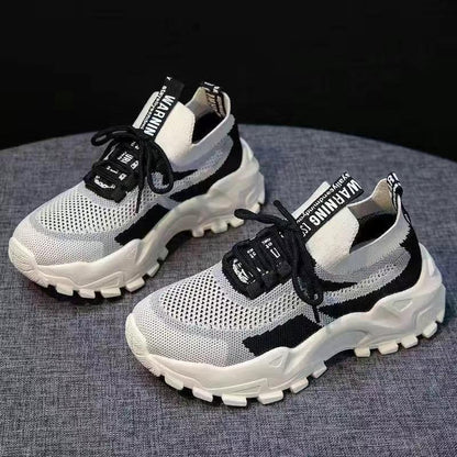 2026 New Women's Dad shoes Breathable Me Running shoes Faionable Casual Sports Sneakers Flat Bot round Toe Plastic Sole