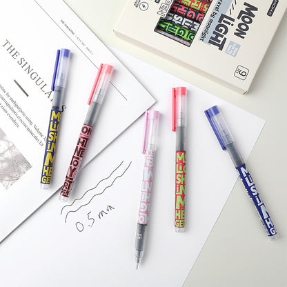 9pcs Quick-Drying Ink Ballpoint Pen - 0.5mm Ultra-Fine Point - Liquid Ink - Black Ink - School & Office Supplies