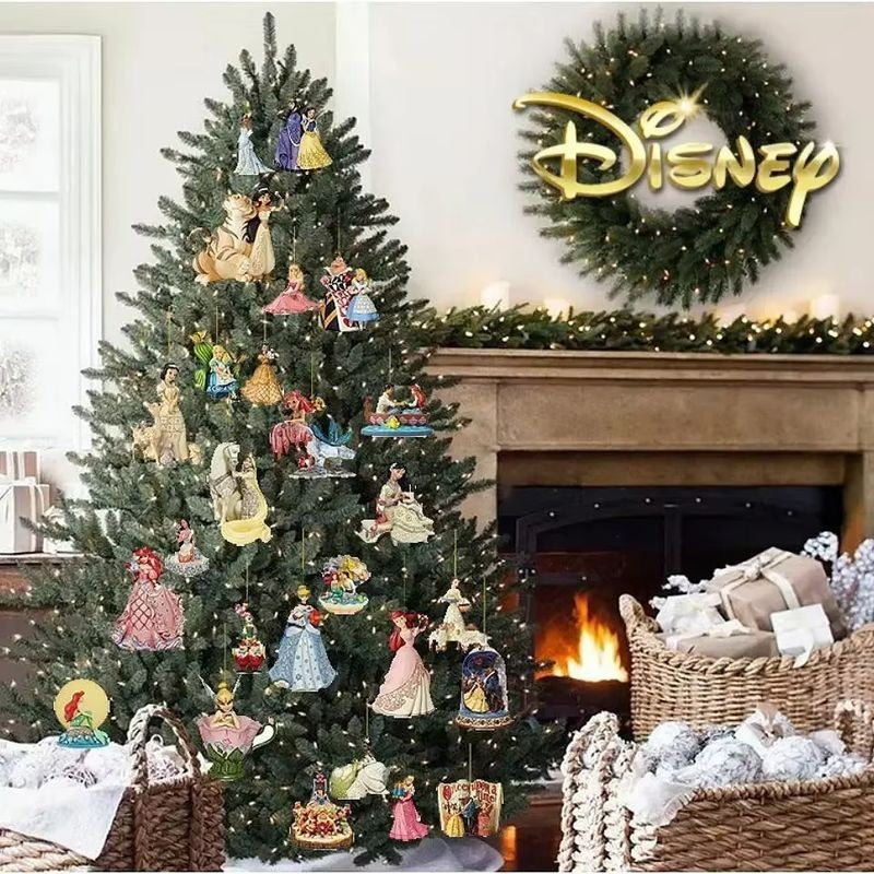 Disney Action Anime Figura Bonecas Princesa Enfeites de Natal Árvore de Natal Decoração de Pendurar Presente Artesanato de Natal
