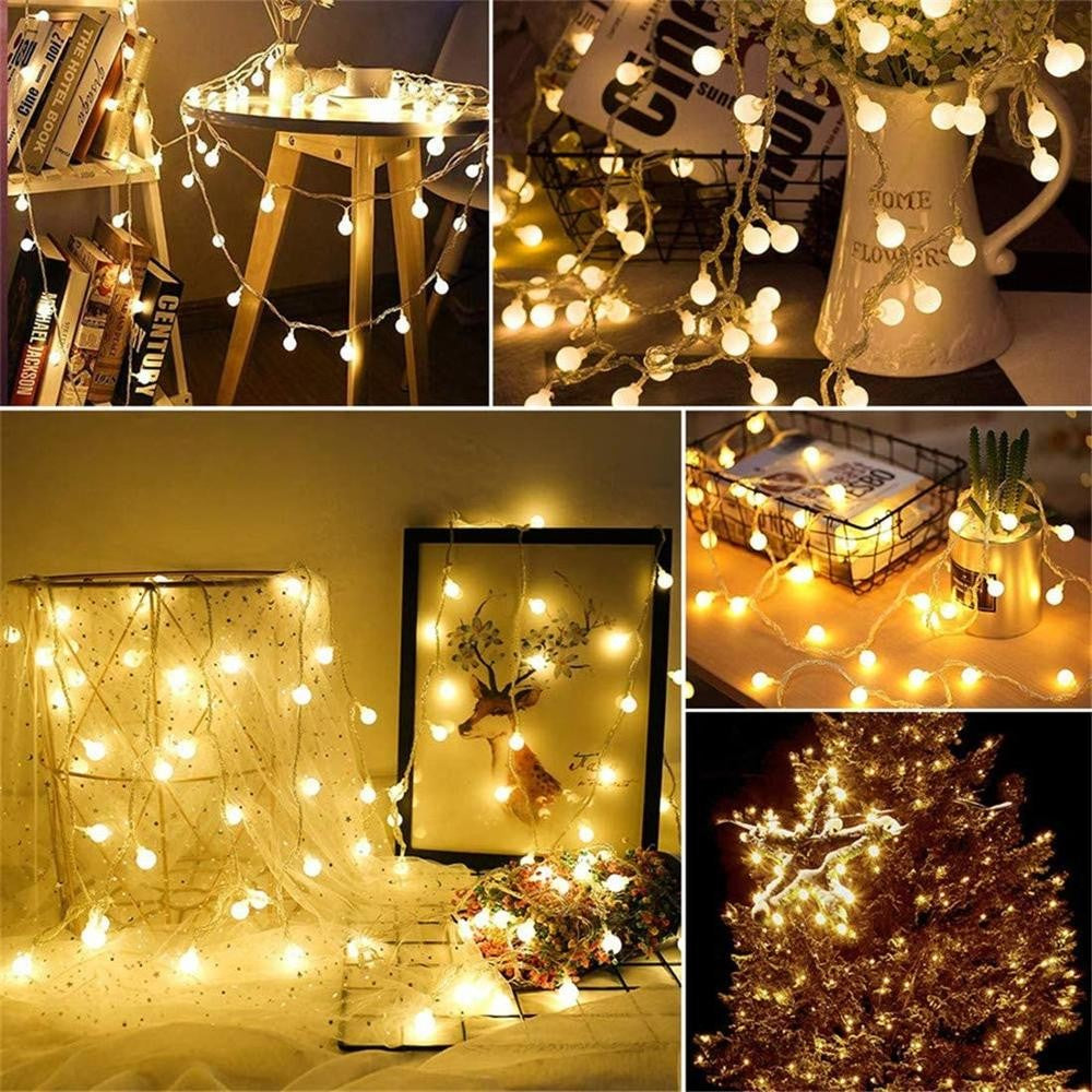 USB/Battery Powered LED Ball Wreath String Light Fairy Outdoor Light Birthday Wedding Home Festival Party Camping Light Decorati
