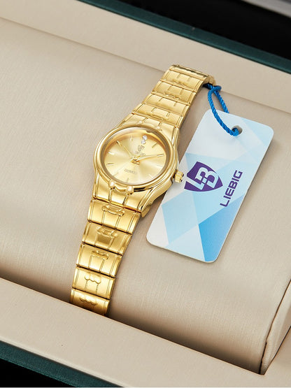 LIEBIG Fashion Quartz Wristwatch Women Men Luxury Full Steel 3Bar Waterproof Watches For Female Ladies Clock Relógio Feminino