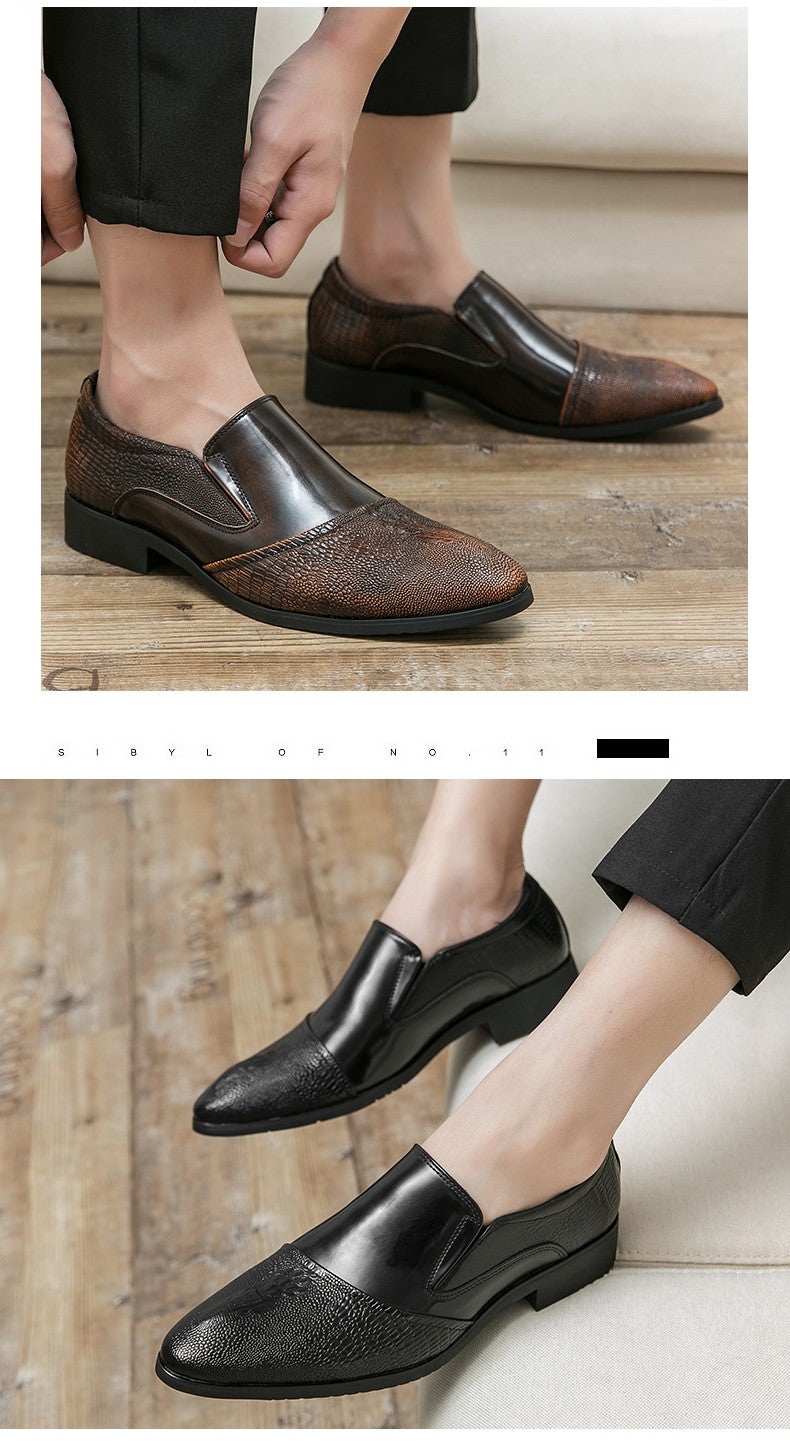 Luxury Crocodile Pattern Men Business Loafers Big Size Fashion Leather Comfortable Designer Wedding Social Formal Platform Shoes