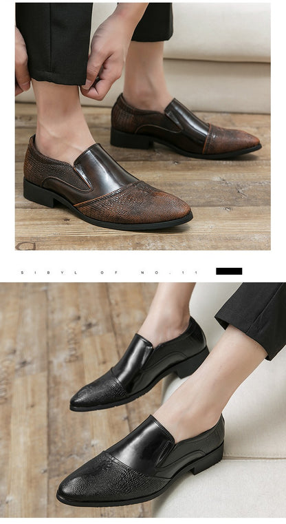 Luxury Crocodile Pattern Men Business Loafers Big Size Fashion Leather Comfortable Designer Wedding Social Formal Platform Shoes