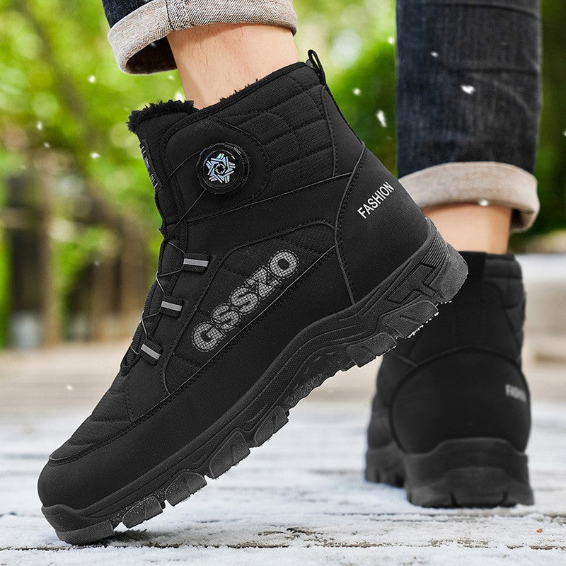Winter New Swivel Buckle Fleece Waterproof Snow Boots Outdoor Non-slip and Wear-resistant