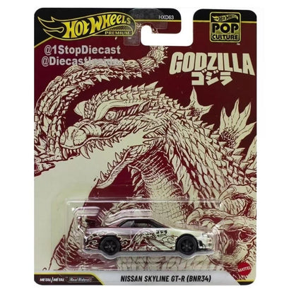 2026 Mattel New Original Hot Wheels Hxd63 Entertainment Culture Series Nissan Gtr Godzilla Stranger Things Bmw Lincoln Alloy Car Model Die-Cast Model Boy Toy Holiday Birthday Gift