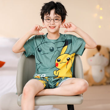 Boys Pajamas Loungewear Set Summer Shorts Little Boy Pyjamas Big Kids Sleepwear Children Clothes Sets for Girls