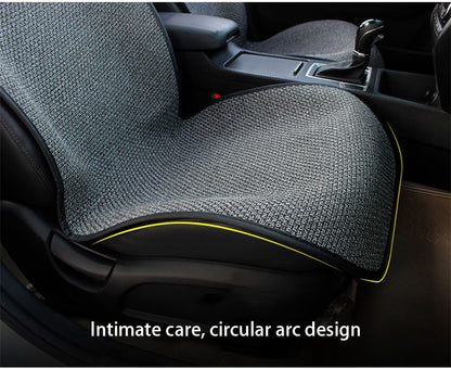 SEAMETAL Flax Car Seat Cover Breathable Sweatproof Linen Car Seat Cushion with Backrest Pad 4-Season Universal for 98% Vehicles