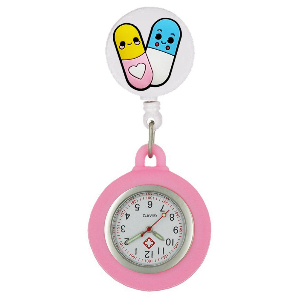 Lovely Hospital Medical Nurse Doctor Icons Cartoon FOB Pocket Watches Fashion Accessories Unisex Women Mens Clip Hang Clock Gift