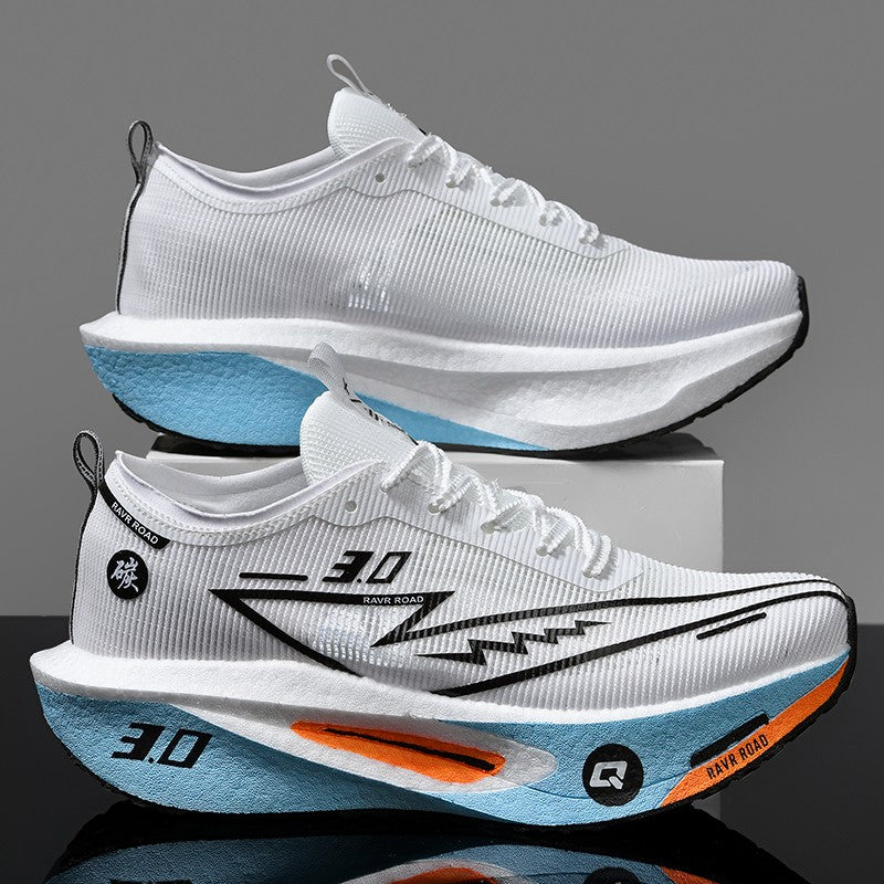Tênis Masculino de Malha para Conforto 2025, Tênis de Corrida Masculino com Placa de Carbono 3.0, Amortecimento, Esportes, Treino, Corrida, Calçado Especializado para Corrida