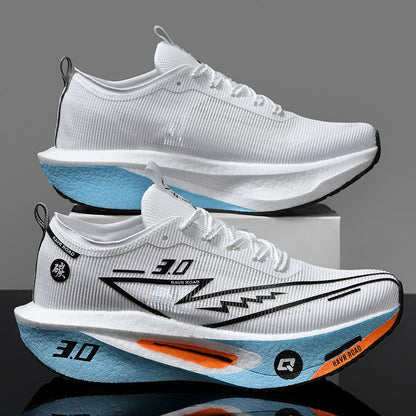 Tênis Masculino de Malha para Conforto 2025, Tênis de Corrida Masculino com Placa de Carbono 3.0, Amortecimento, Esportes, Treino, Corrida, Calçado Especializado para Corrida