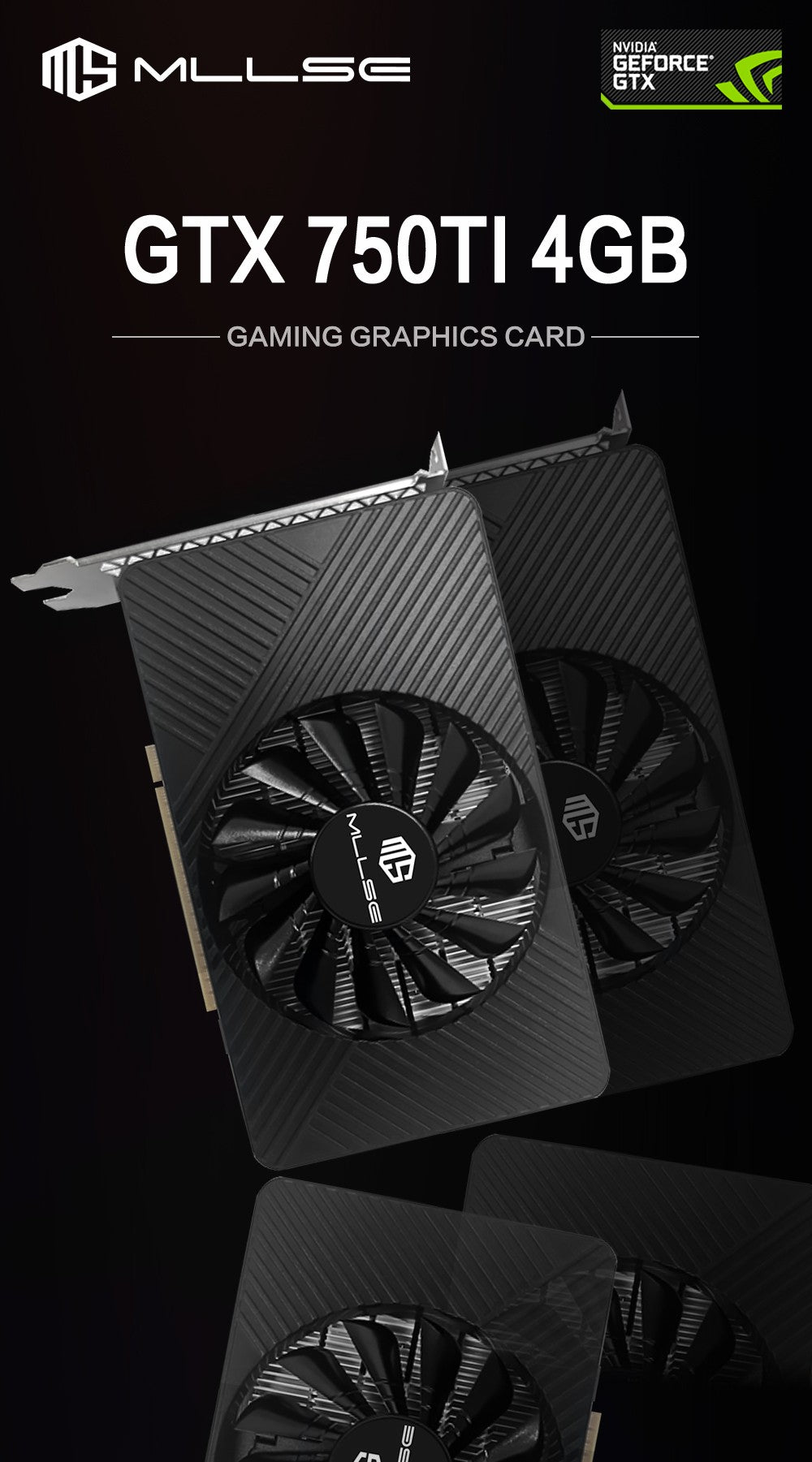MLLSE GTX 750Ti 4GB Placa de Vídeo GDDR5 128Bit HDMI DVI VGA PCI-E 3.0 Geforce GPU Gtx 750ti Placa de Vídeo para Jogos