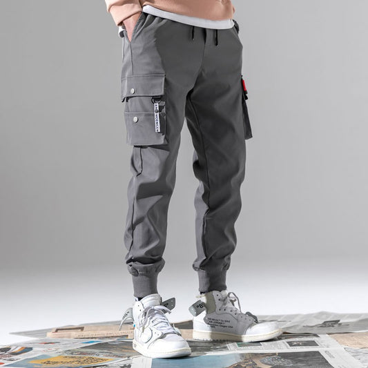 Hot Big Pockets Cargo Pants Men High Waist Loose Streetwear Baggy Tactical Trouser Fashion Hip Hop Joggers Trousers