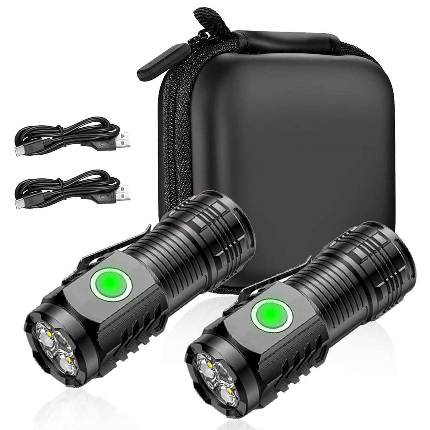 Portable Mini LED Handheld Flashlight Powerful Fingertip Torch Outdoor Waterproof Hiking Camping Flash Light with Pen Clip