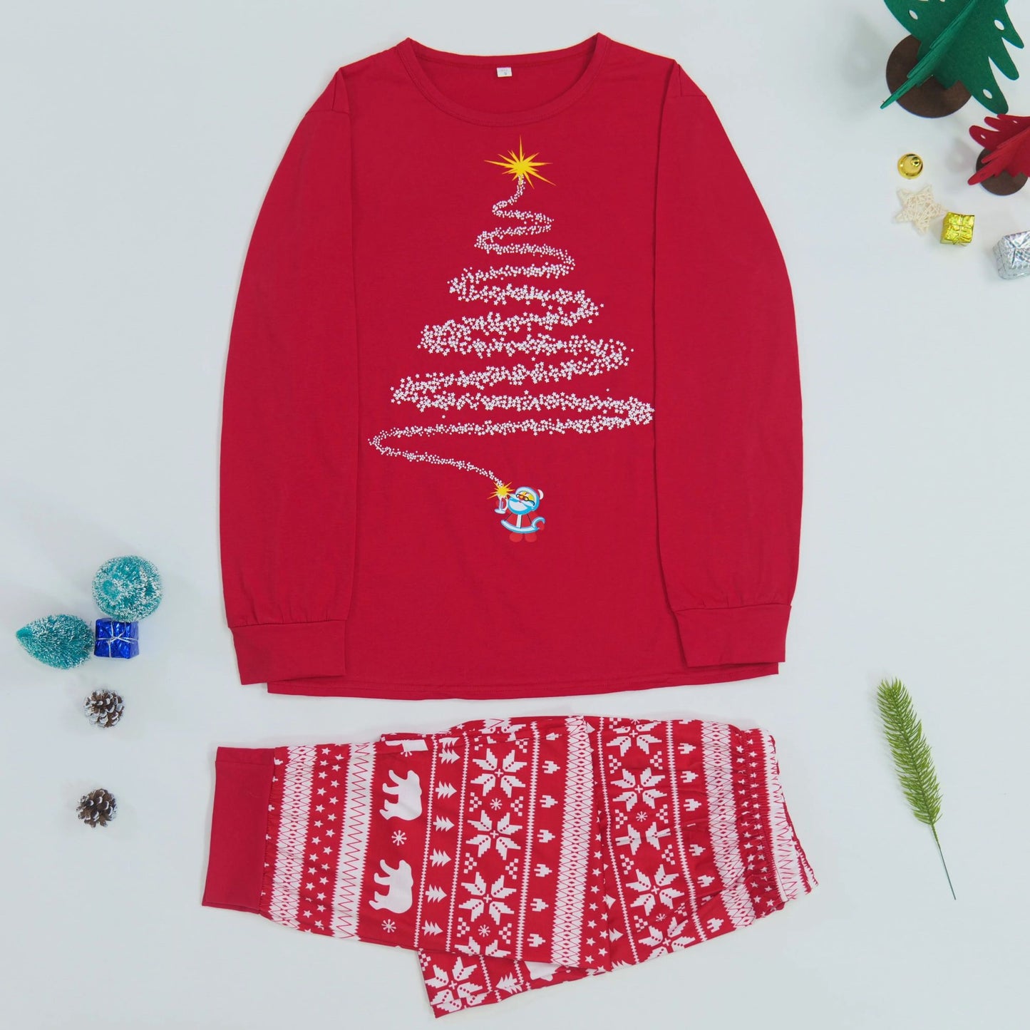 New Family Christmas Pajamas Mom Dad Kids Matching Clothing Set Baby Dog Romper Pjs Soft Loose 2 Pieces Suit Homewear Xmas Look