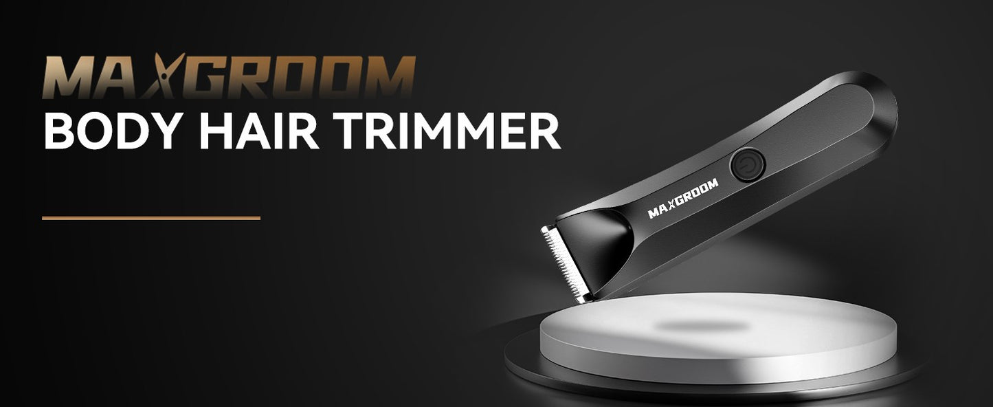 MAXGROOM Man Body Hair Trimmer IPX7 Waterproof Pubic&Groin Hair Groomer Electric Ball Shaver with LED Light Rechargeable Trimmer