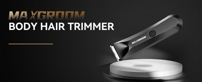 MAXGROOM Man Body Hair Trimmer IPX7 Waterproof Pubic&Groin Hair Groomer Electric Ball Shaver with LED Light Rechargeable Trimmer