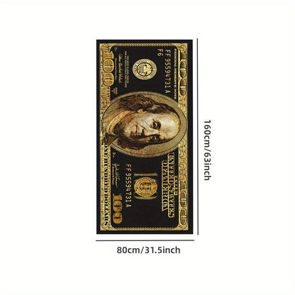 Microfiber Beach Towel, Quick Dry Absorbent Bath Towel, Hundred Dollar Print, Perfect for Beach Travel Camping Party Vacation