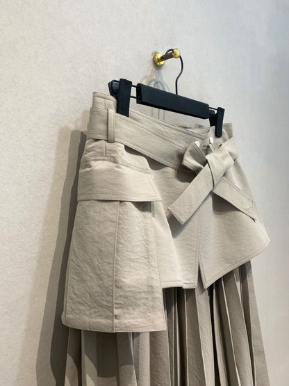 Spring Summer Vintage Japanese Casual Skirts Women Three-dimensional Two-piece Skirt High Waist All-match Pleated Faldas Mujer