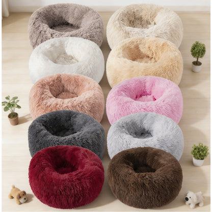 Camas redondas de pelúcia para cães e gatos, Tapetes de inverno para cães, Camas para animais de estimação, Suprimentos para animais de estimação