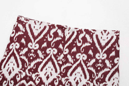 Zevity Women Fashion Totem Print Colorful Beading Tassel Mini Sarong Skirt Faldas Mujer Female Chic Back Zipper Vestidos QUN9282