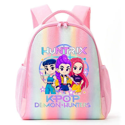 Mochila de Caçadores de Demônios KPop Estampa de Desenho Animado Anime Bolsas de Ombro para Estudantes Organizador de Papelaria Grande Capacidade Presentes de Volta às Aulas