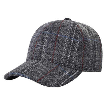 BOTVELA Men's Wool Tweed Baseball Cap Casual Style Soft Adjustable Unstructured Hat