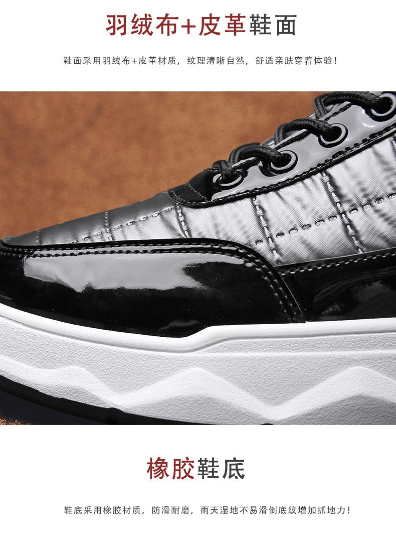 Trendy Silver Winter Boots Man High top Sneakers Outdoor Warm Plush Men's Snow Boots Platform Furry Ankle Boots Men Casual Boot