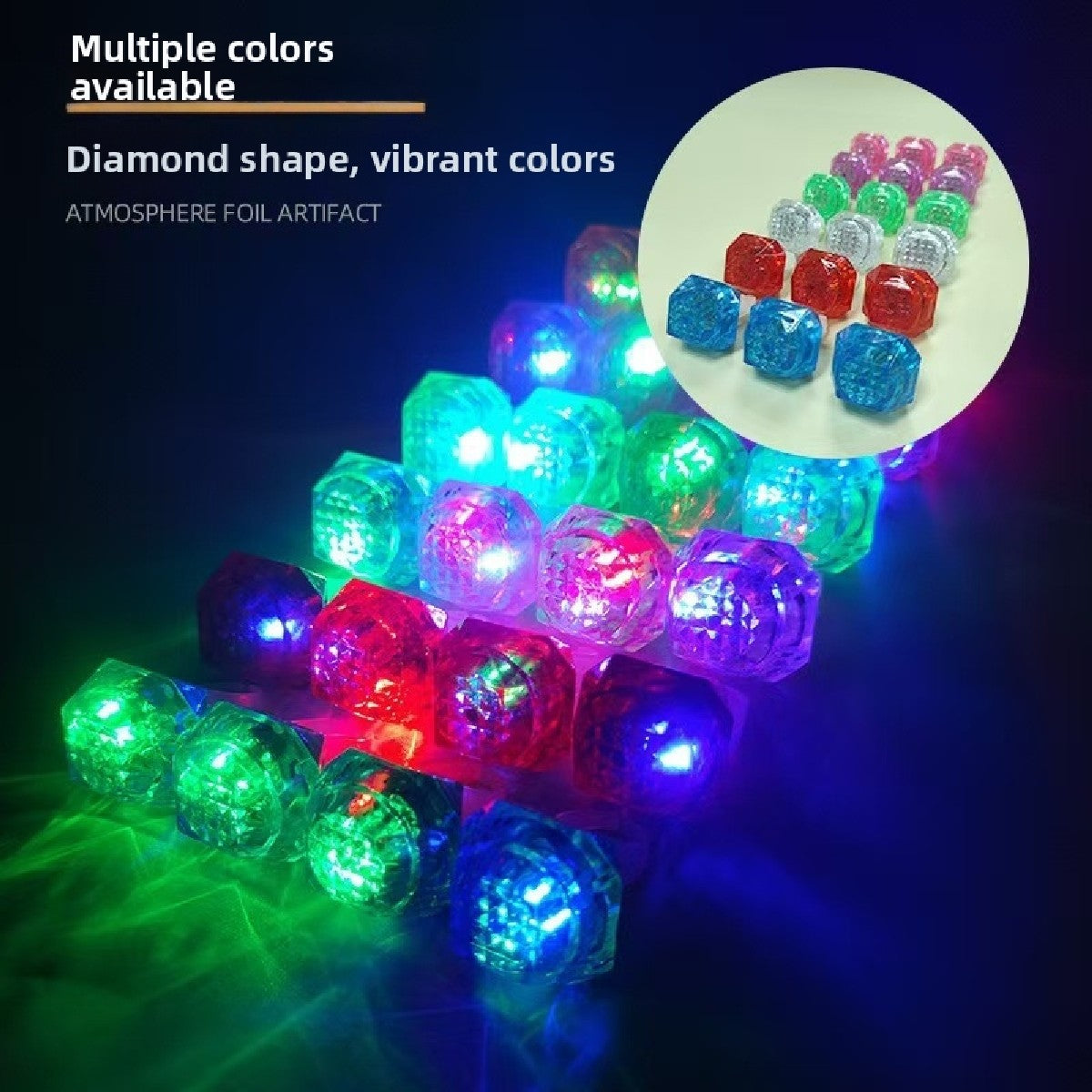LED Light Up Diamond Rings, Flashing Glow in the Dark Party Favors for Bachelorette, Wedding, Bridal Shower, Birthday Kids