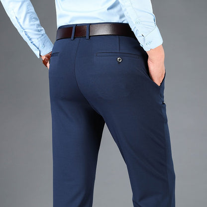 Calça Masculina Social Esporte Fina Primavera Outono Calças Pretas Azul Marinho Calça Social Masculina Calça Reta Esportiva Elegante Tamanho Grande