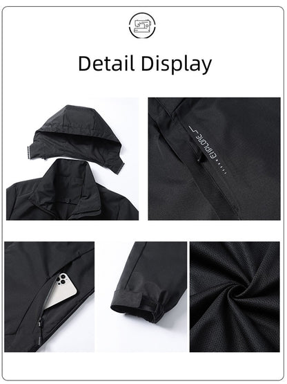 Autumn New Men's Mountaineering Jacket Windproof and Waterproof Fabric Fashion Hip Hop Design Casual Oversize Outdoors Coat