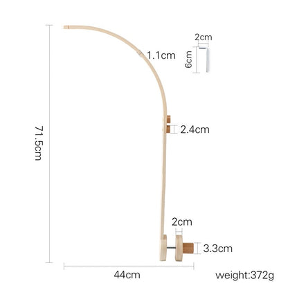 Baby Wooden Bed Bell Cartoon Rabbit Mobile Hanging Rattles Toy Hanger Crib Mobile Bed Bell Wood Toy Holder Arm Bracket Kid Gifts