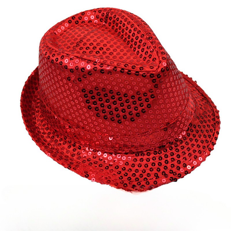 British Top Jazz Hat Bucket Hat Men Women Stage Performance Sequin Hat Shining Christmas Fedoras Party Parent Child Hat Hollween
