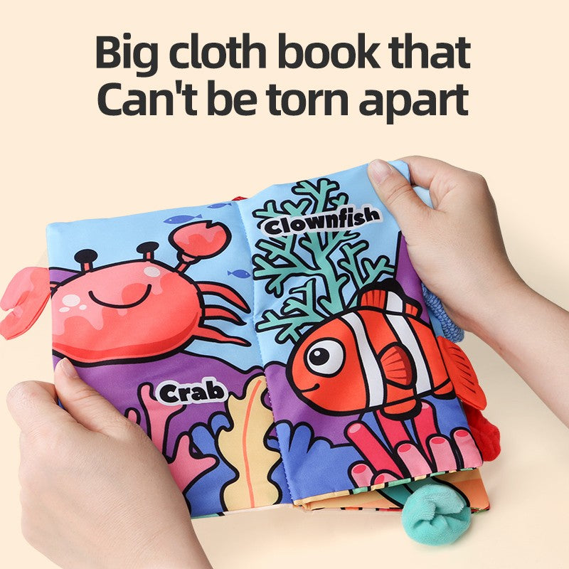 Puzzle Early Education Toys Ocean Style Baby Cloth Books 4 Page Soft Washable Tearable Toy for 0-3 Year Old Babies Newborn Gift