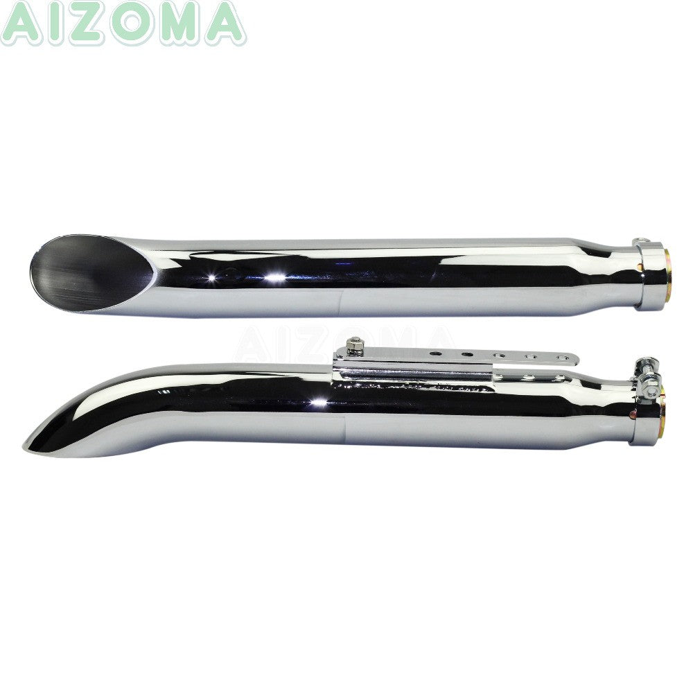 1 Pair Motorcycle Exhaust Muffller Pipe for Harley Suzuki VL 125 800 1500 Intruder Bobber Chrome Tapered Turn Out Iron Silenc