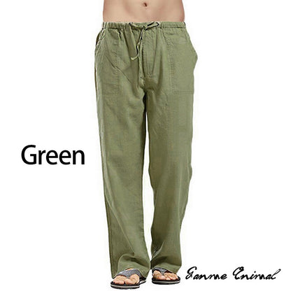 Fashion Mens Linen Wide Pants Korean Trousers Oversize Sports Streetwear Male Spring Yoga Pants Casual Men Clothing Sweatpants