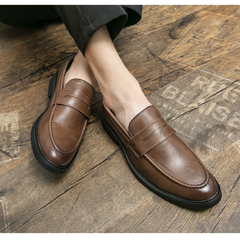 Trend Casual Business Shoes Men Retro Men's Dress Shoes High Quality Office Leather Loafers Man Social Leather Shoes Male