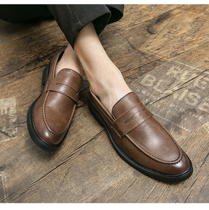 Trend Casual Business Shoes Men Retro Men's Dress Shoes High Quality Office Leather Loafers Man Social Leather Shoes Male