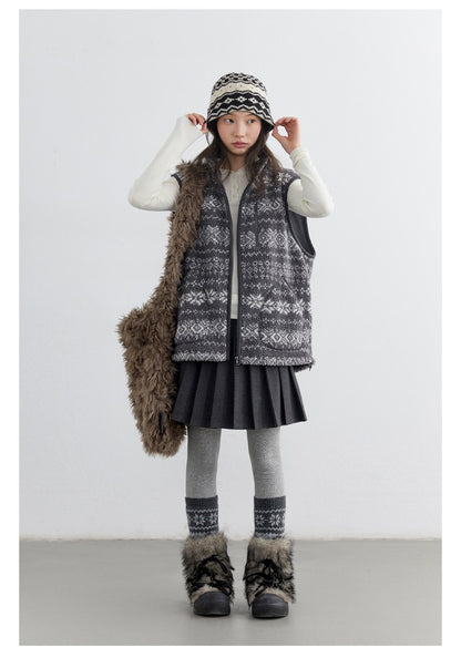 CHIC VEN Women Pleated Skirt High Waist Casual Preppy Style A-line Thick Mini Skirt for Girl Autumn Winter 2025 Ladies Clothing