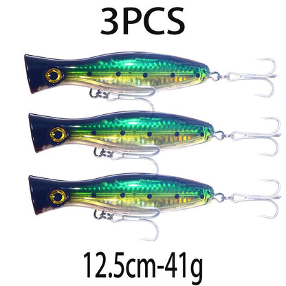 Iscas de Pesca Popper Topwater 11cm 23g 13cm 43g Pesca Boia Artificial Pesca de Baixo, Lúcio, Carpa, Wobbler, Artigos de Pesca