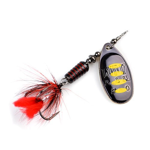 Isca de Pesca FTK Spinner Bait Colher 1pc Pena Isca para Água Salgada Acessórios Anzol Triplo Metal Isca Dura Wobblers Tackle