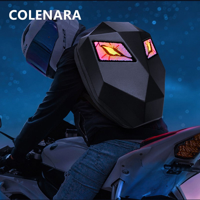 Mochila LED COLENARA Mochila para Motocicleta Masculina Bolsa de Ombro ABS + PC Mochila Escolar à Prova d'Água
