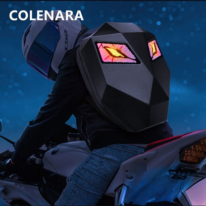 Mochila LED COLENARA Mochila para Motocicleta Masculina Bolsa de Ombro ABS + PC Mochila Escolar à Prova d'Água