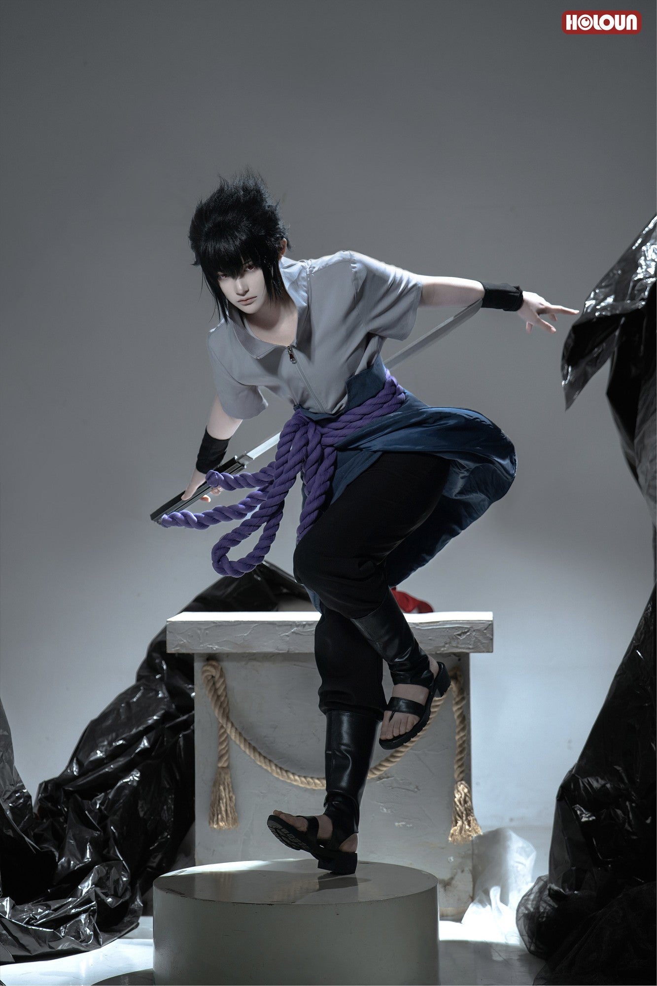 HOLOUN Anime Uchiha Sasuke Cosplay Costume Top Pants Belt Cos Convention Gift Adult Version Unisex