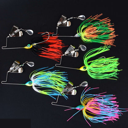 Isca artificial 5Pcs Spinnerbait Bass jig Weedless Buzzbait Wobbler Chatterbait para robalo, lúcio, truta, pesca esportiva