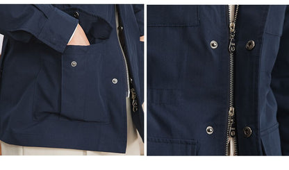 Three Spring and Summer Light Vertical Collar Waist Half Hanging M65 British Jacket Men's Retro Hunting Wear Waterproof Jacket