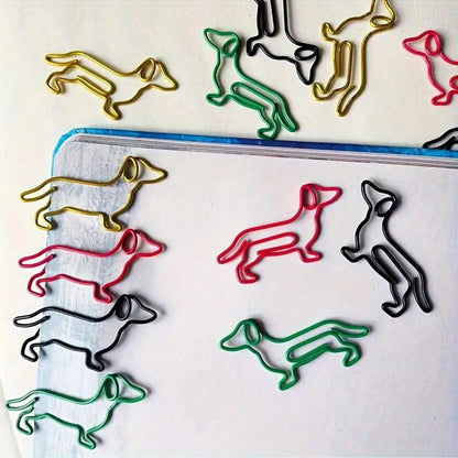 20/40/50Pcs Metal Paper Clips Cat Dog Musical Notes Assorted Color Paperclips Bookmark Teacher Students Office Supplies