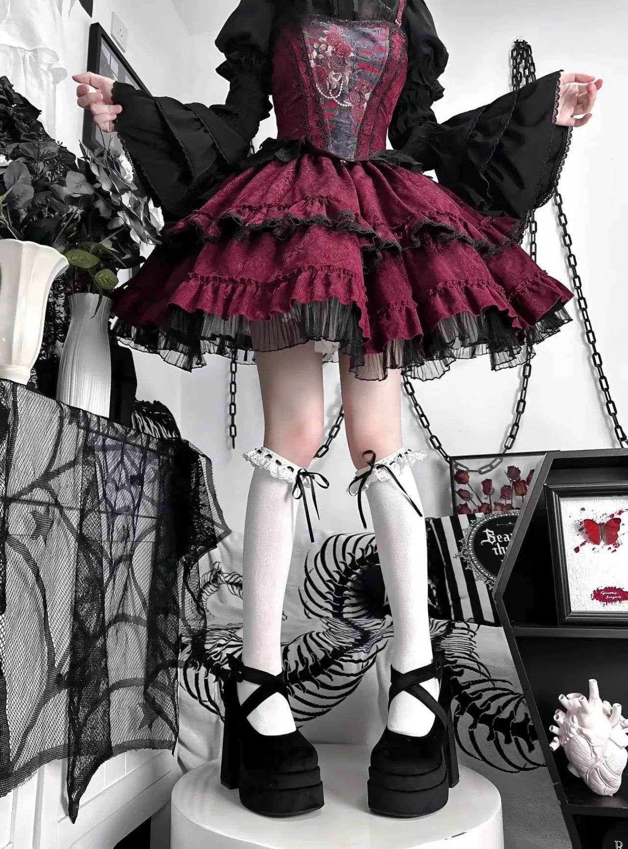 Luxury Shoes Fashion Designer Platform Women Mary Jane Shoes Cross Strap Thick Heel Shoes Ladies College Style Dress Pumps Shoe